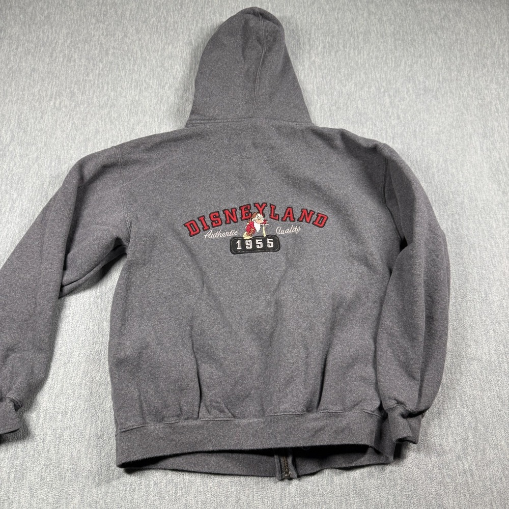 Disneyland Resort Hoodie Men Medium Gray Disneyland 1955 Full Zip Mickey Mouse